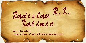 Radislav Kalinić vizit kartica